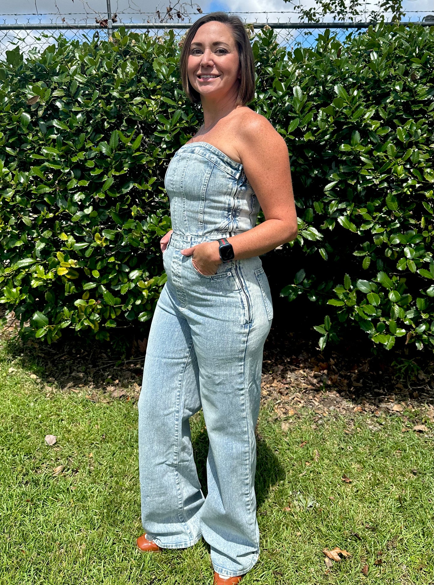 Tara denim jumpsuit