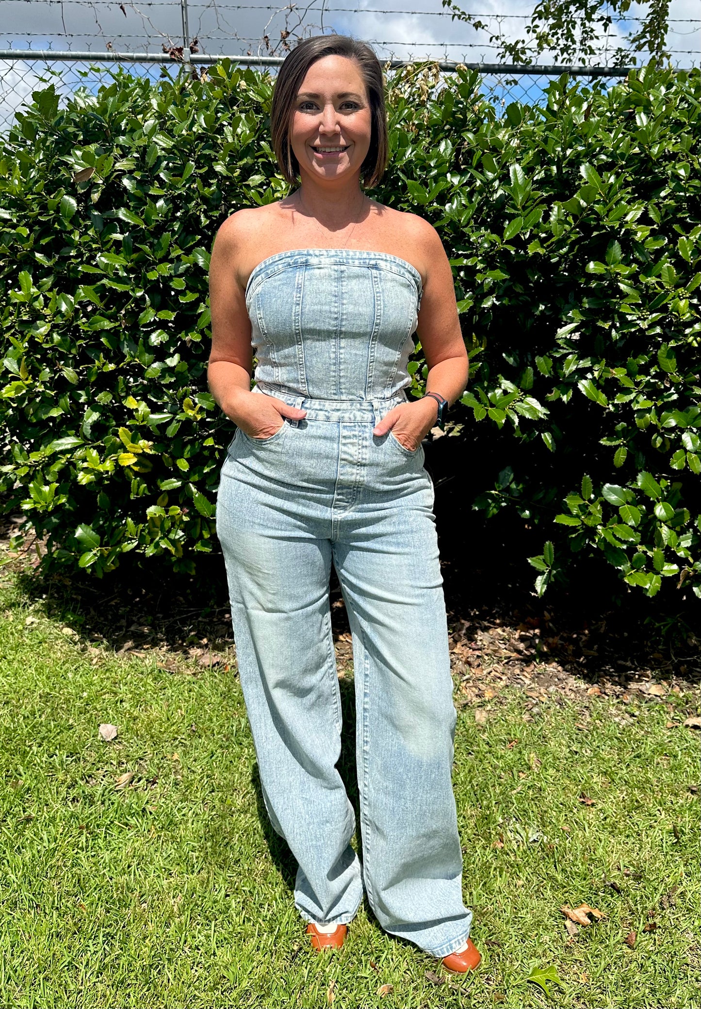 Tara denim jumpsuit